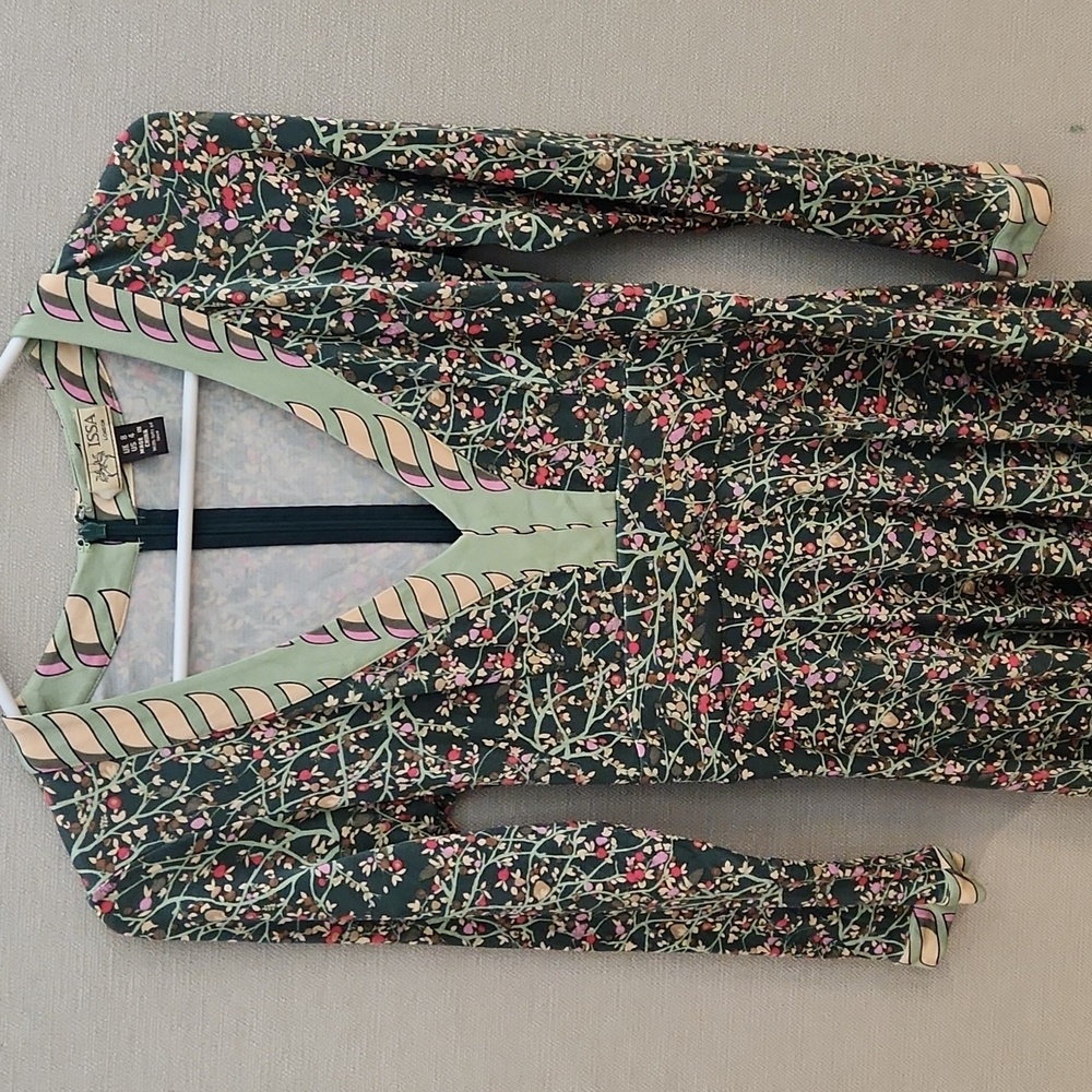 Issa London Floral Silk Long Sleeve Dress Size 4